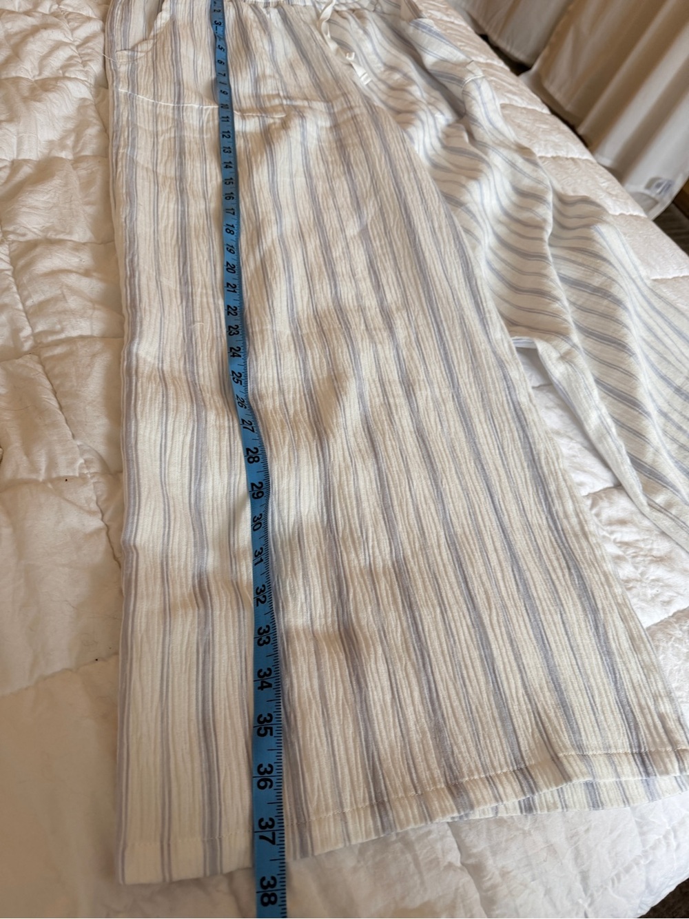 Light Blue & White Stripe Pajama Sleep Tank and Pant Set - Picture 15 of 16